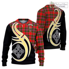 Butter Tartan Ugly Sweater with Family Crest and Celtic Symbol Style