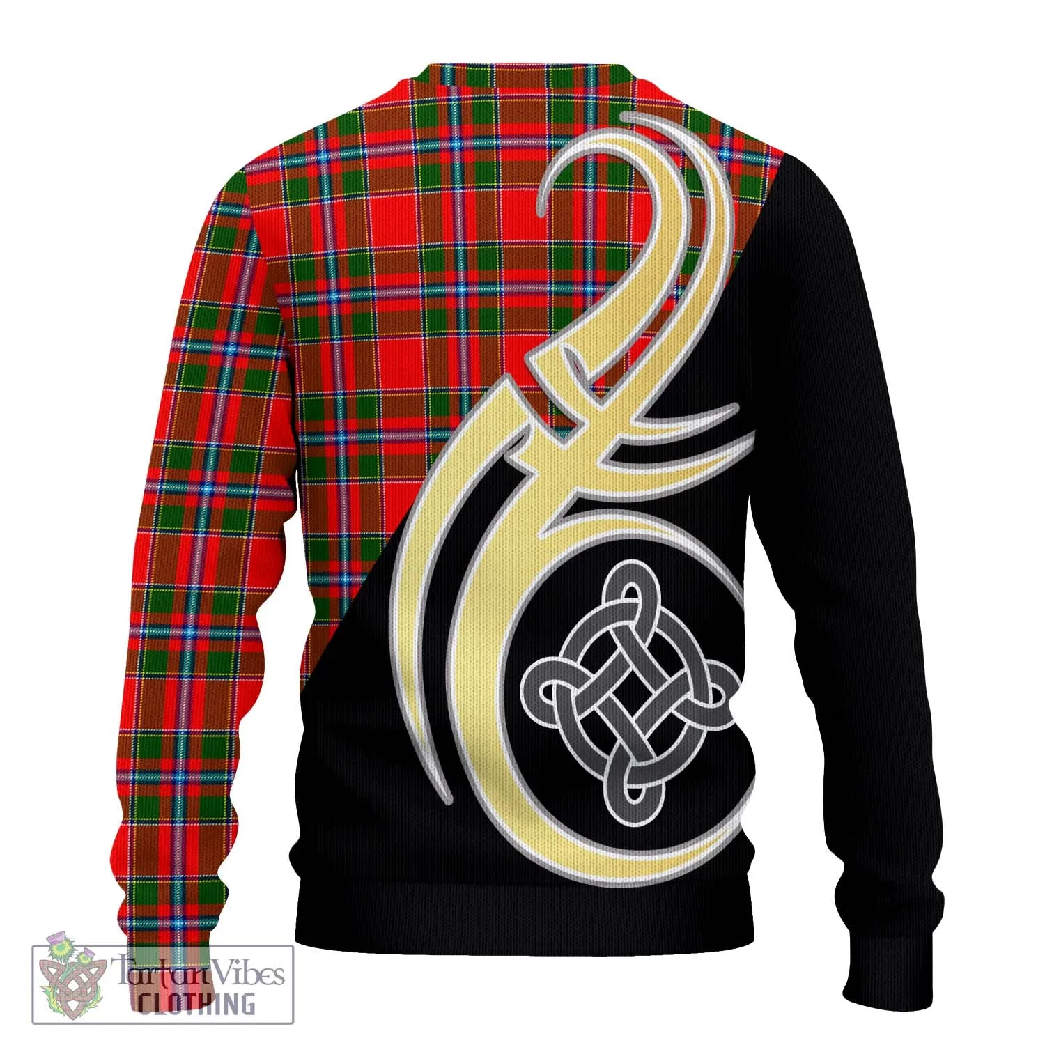 Butter Tartan Ugly Sweater with Family Crest and Celtic Symbol Style