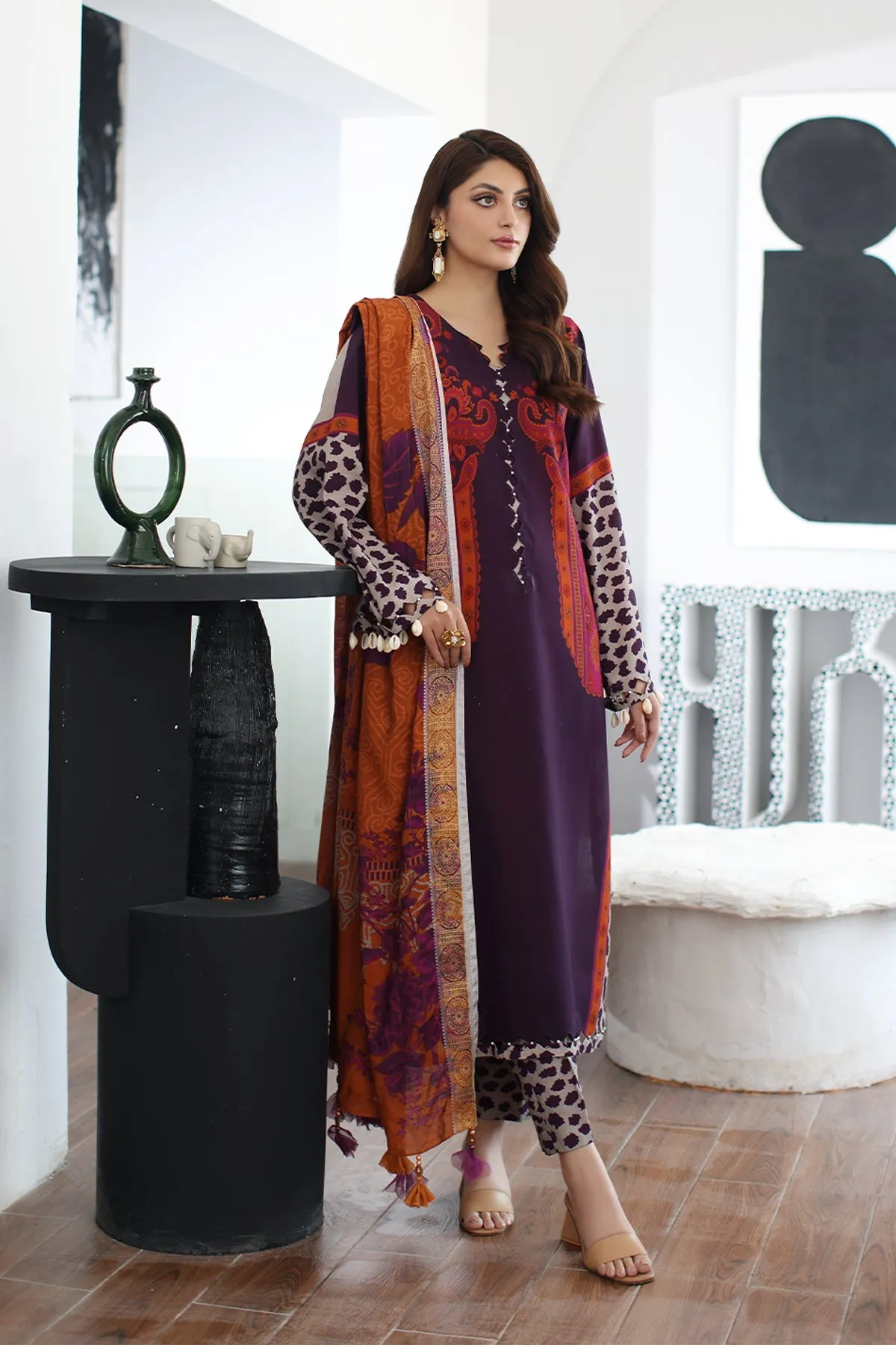 Charizma C-Print Linen with Wool Shawl 2023 – CPW3-19