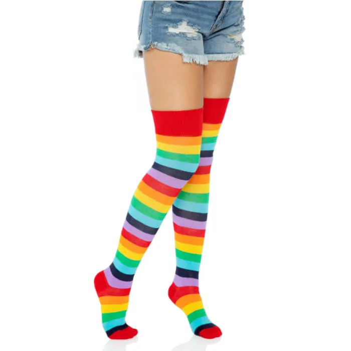 Cherry Rainbow Spandex Thigh Highs - Leg Avenue