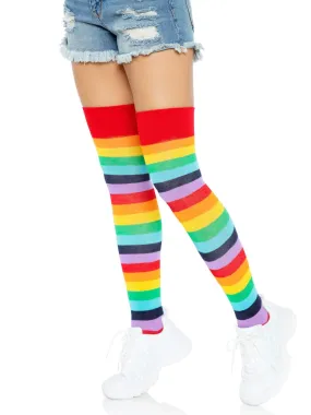 Cherry Rainbow Thigh High Socks