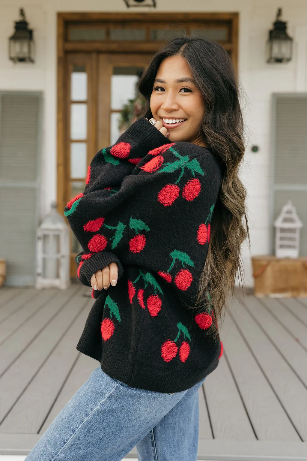 Cherry Sweater-Black