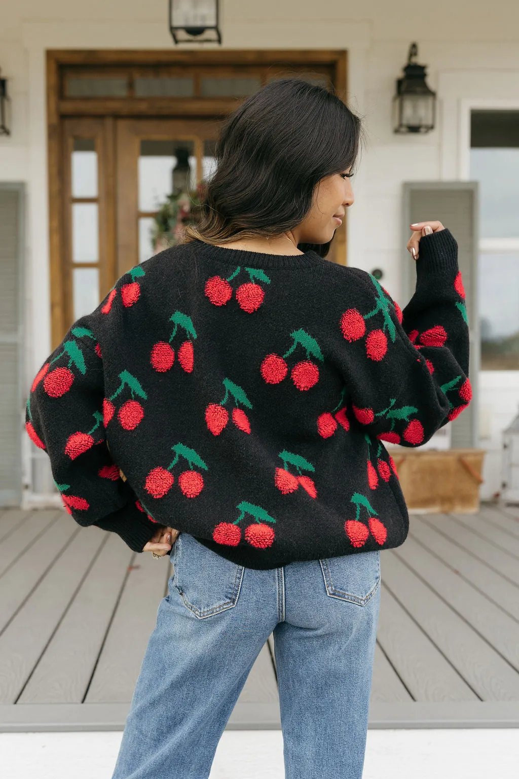 Cherry Sweater-Black