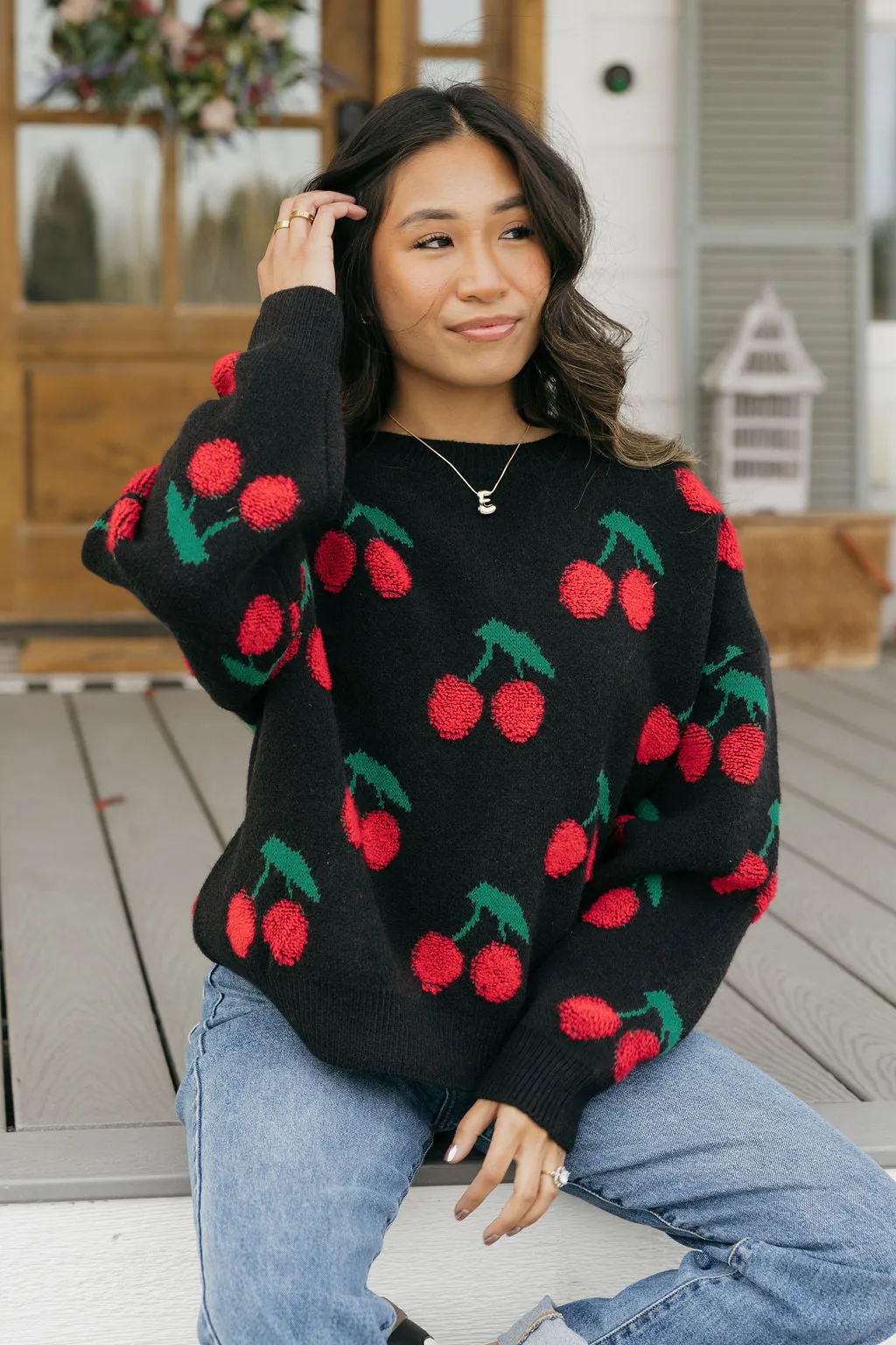 Cherry Sweater-Black