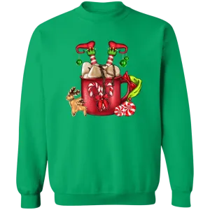 Coffee Cup Elf Crewneck Pullover Sweatshirt