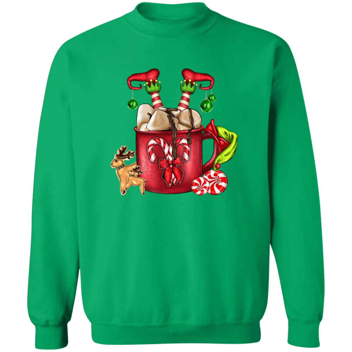 Coffee Cup Elf Crewneck Pullover Sweatshirt