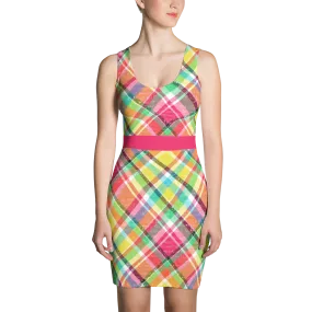 Colorful Checkered Bodycon Dress