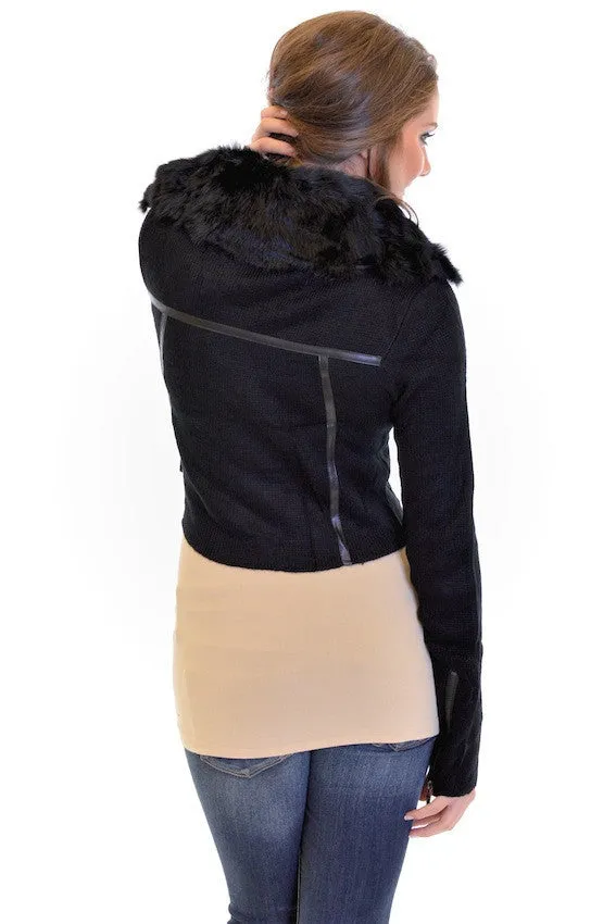 Crazy Faux You Jacket - Black