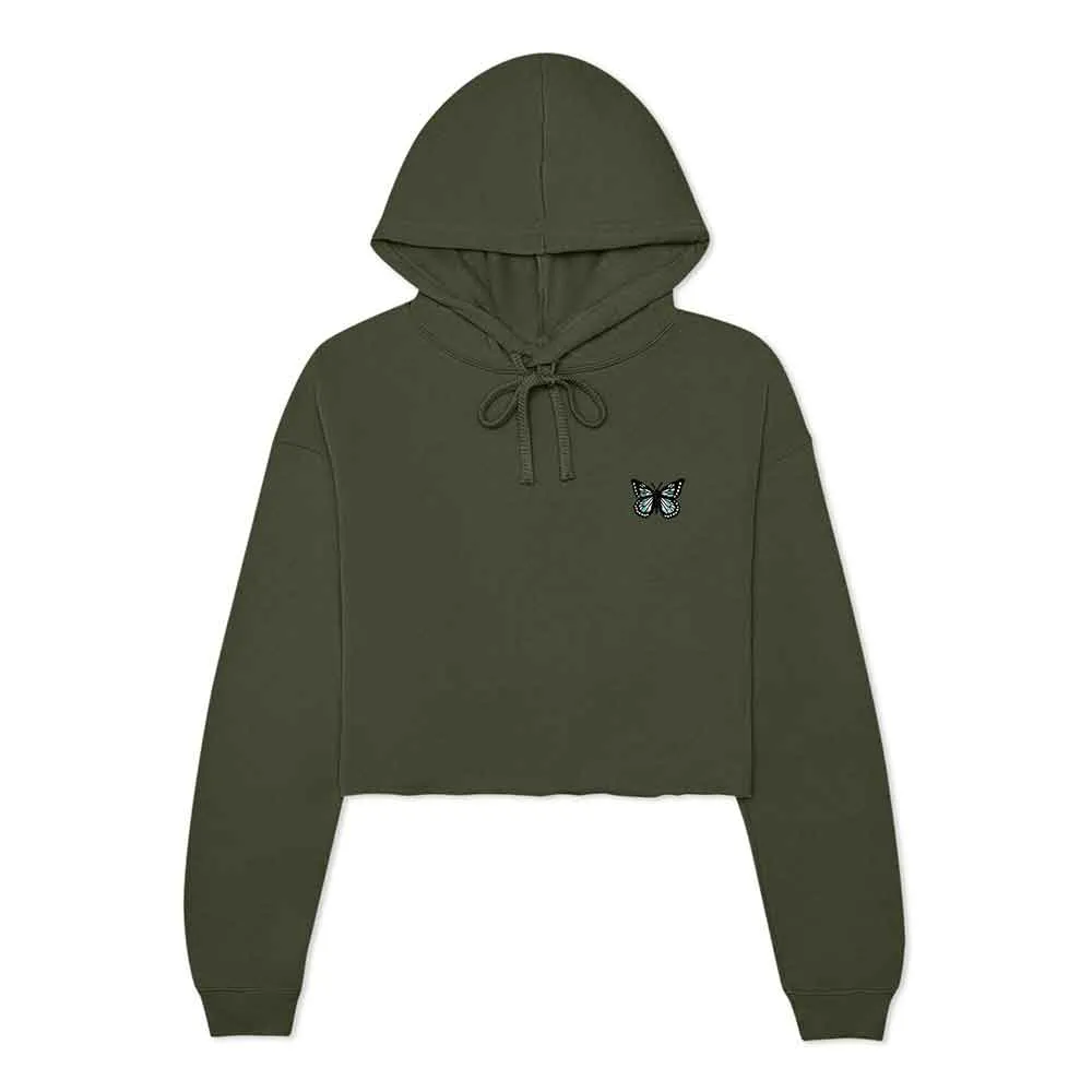 Dalix Butterfly Cropped Zip Hoodie