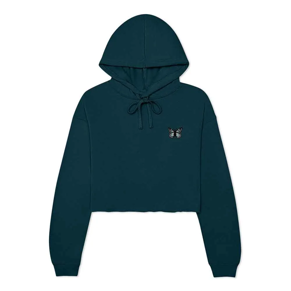 Dalix Butterfly Cropped Zip Hoodie