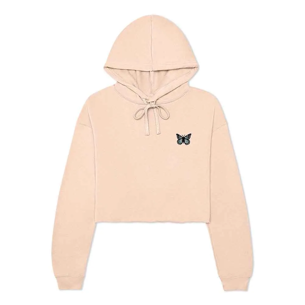 Dalix Butterfly Cropped Zip Hoodie