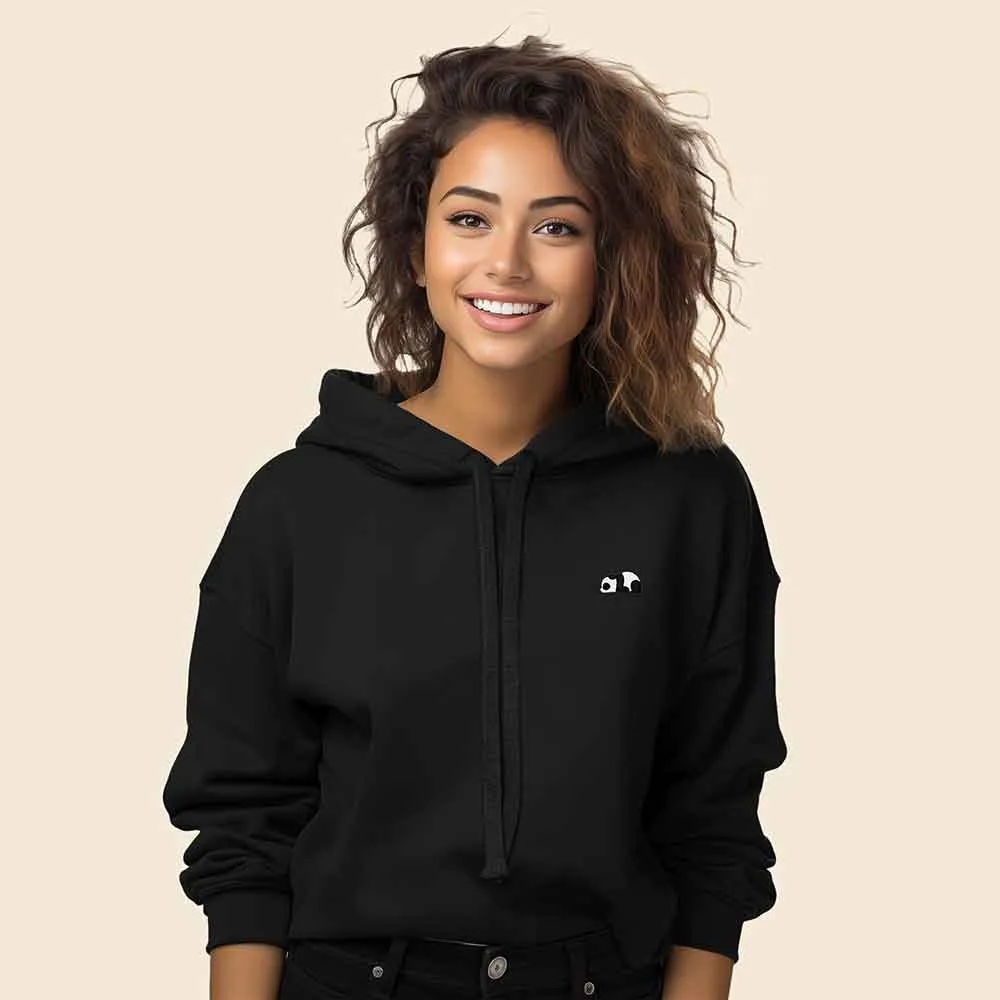 Dalix Panda Cropped Hoodie