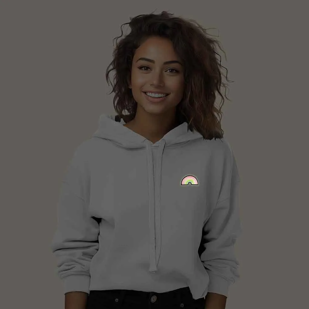 Dalix Rainbow Cropped Hoodie (Glow in the Dark)