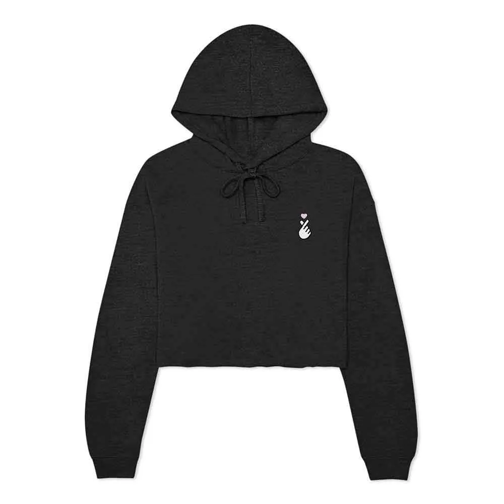 Dalix Snap Heart Cropped Hoodie