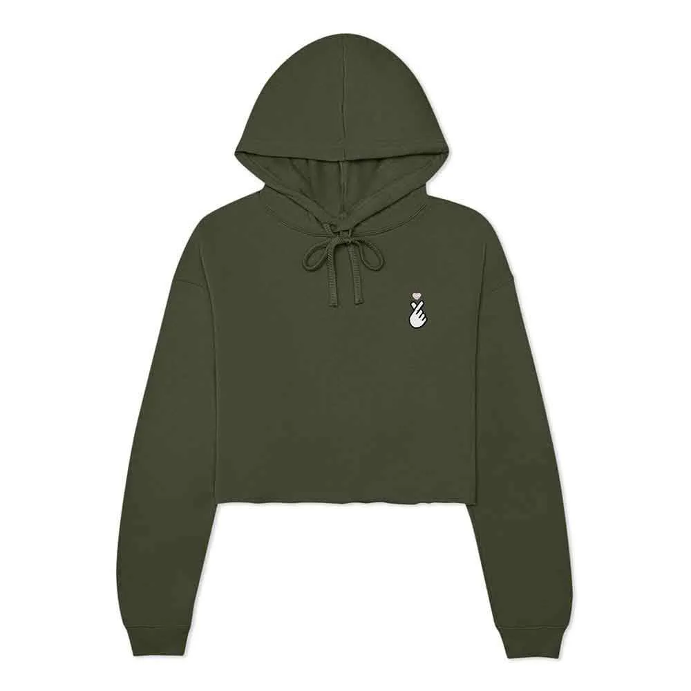 Dalix Snap Heart Cropped Hoodie