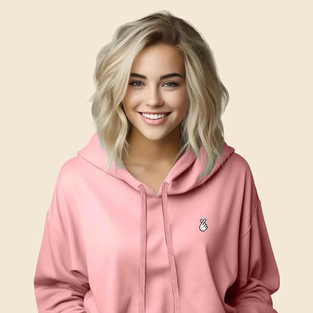 Dalix Snap Heart Cropped Hoodie