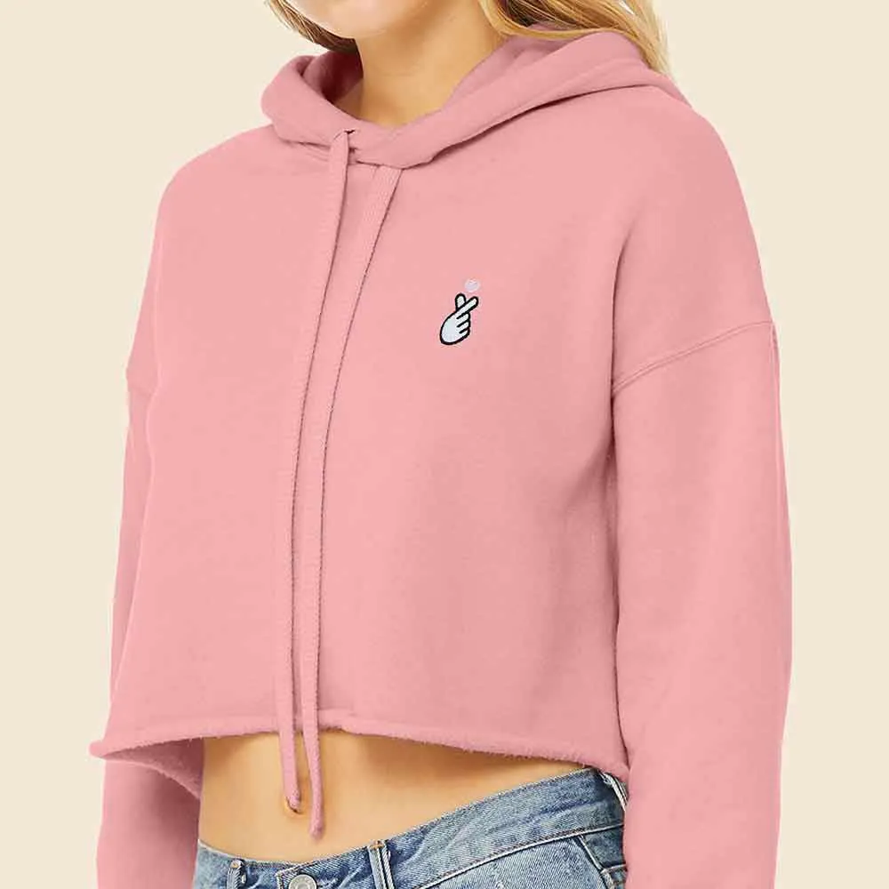 Dalix Snap Heart Cropped Hoodie