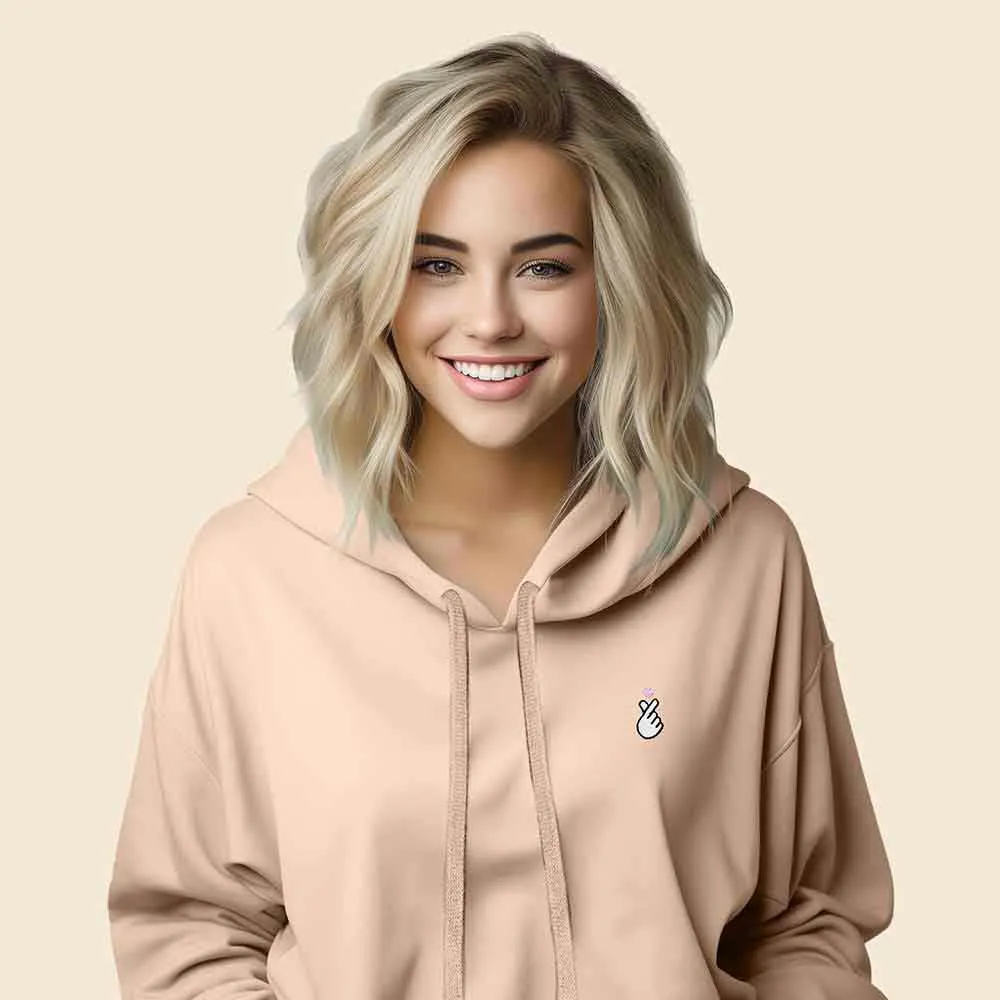 Dalix Snap Heart Cropped Hoodie