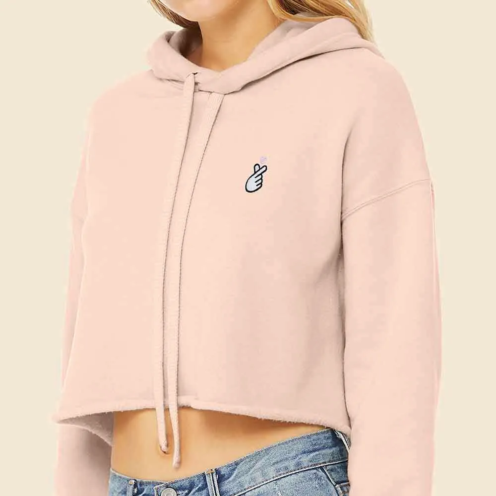 Dalix Snap Heart Cropped Hoodie