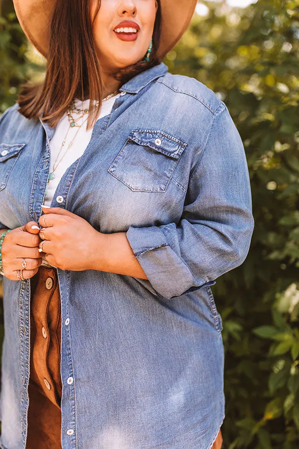 Dallas Weekend Chambray Button Up Curves