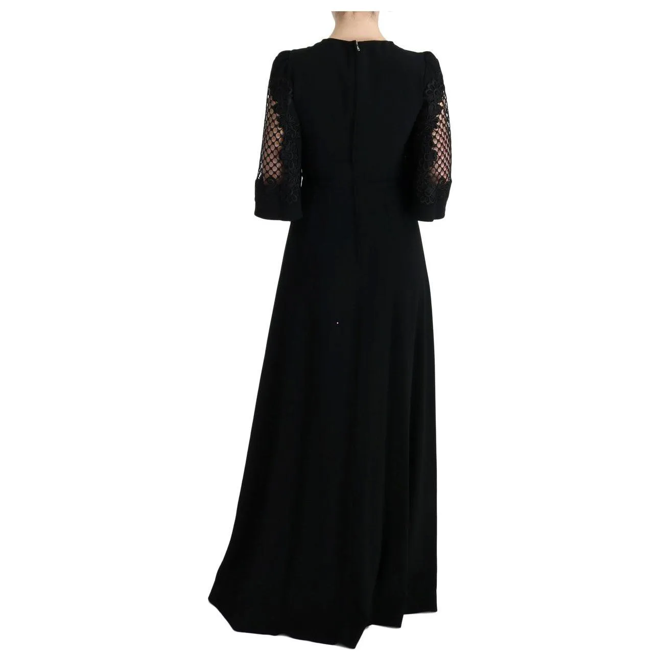 Dolce & Gabbana Elegant Black Floral Maxi Dress