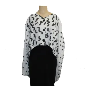 Dress To Kill Jacket, Crop, Squiggle Dot, White/Black, OS Fits S-L