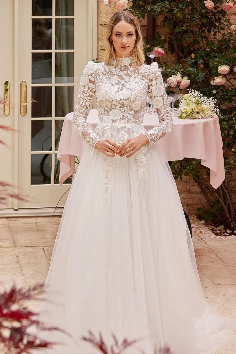 Ethereal Essence | Long Sleeve Lace Wedding Ball Gown | LaDivine CDS433W