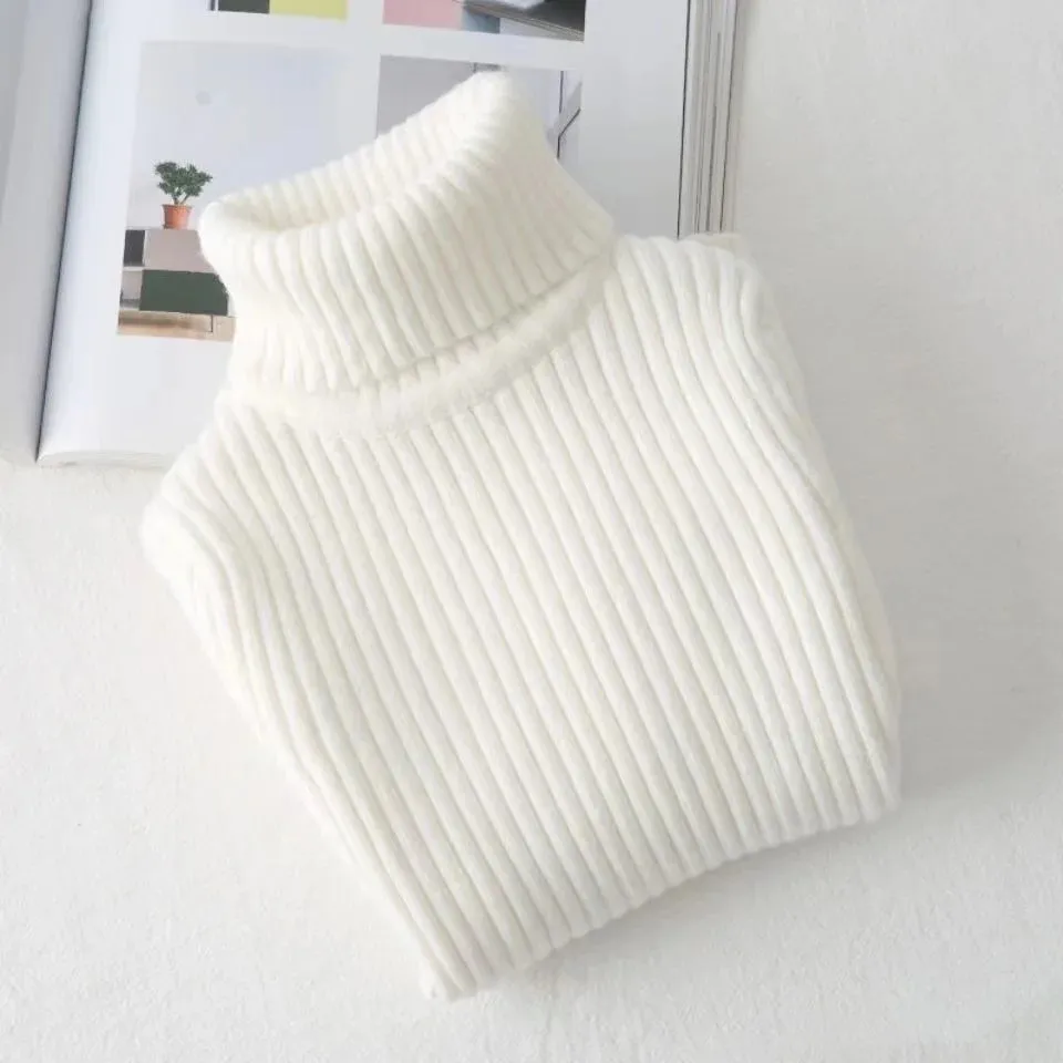 Fashion Baby Girls Winter Turtleneck Knitted Sweaters Clothes 2023 Autumn Children Boys Pullover Kids Knitwear Versatile