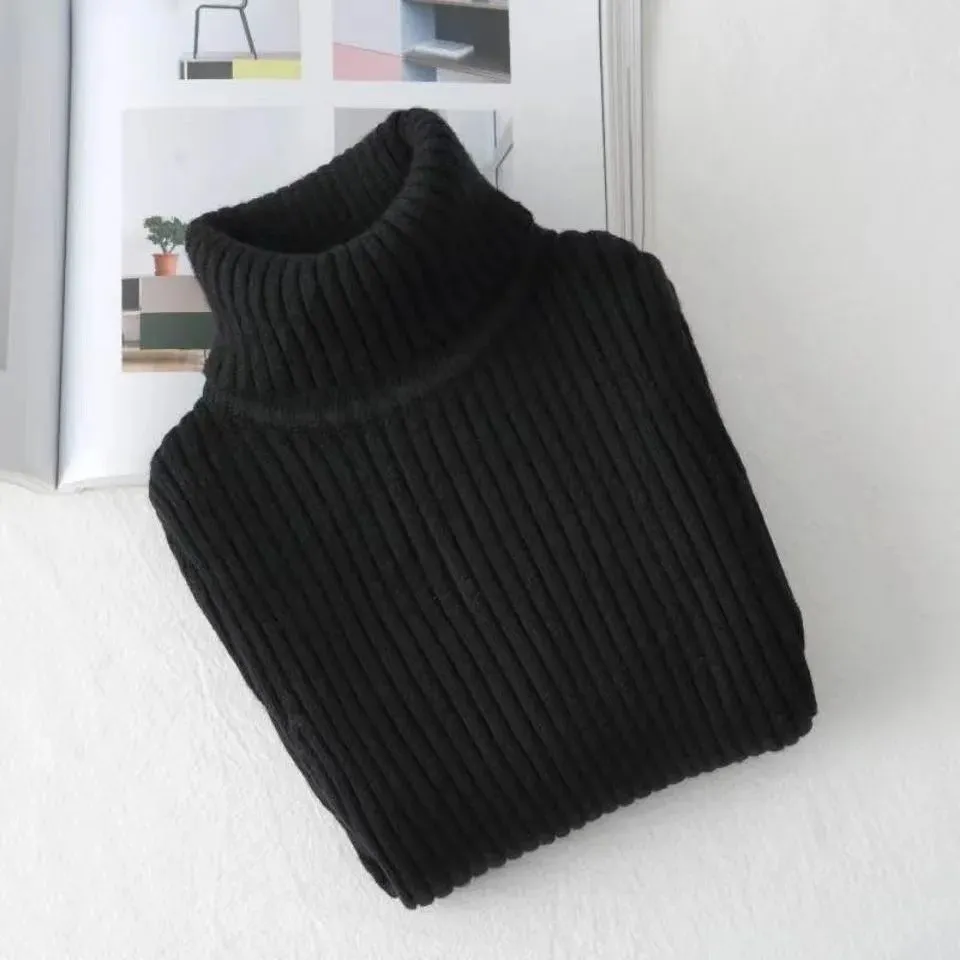 Fashion Baby Girls Winter Turtleneck Knitted Sweaters Clothes 2023 Autumn Children Boys Pullover Kids Knitwear Versatile