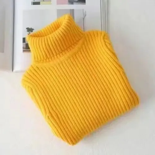 Fashion Baby Girls Winter Turtleneck Knitted Sweaters Clothes 2023 Autumn Children Boys Pullover Kids Knitwear Versatile