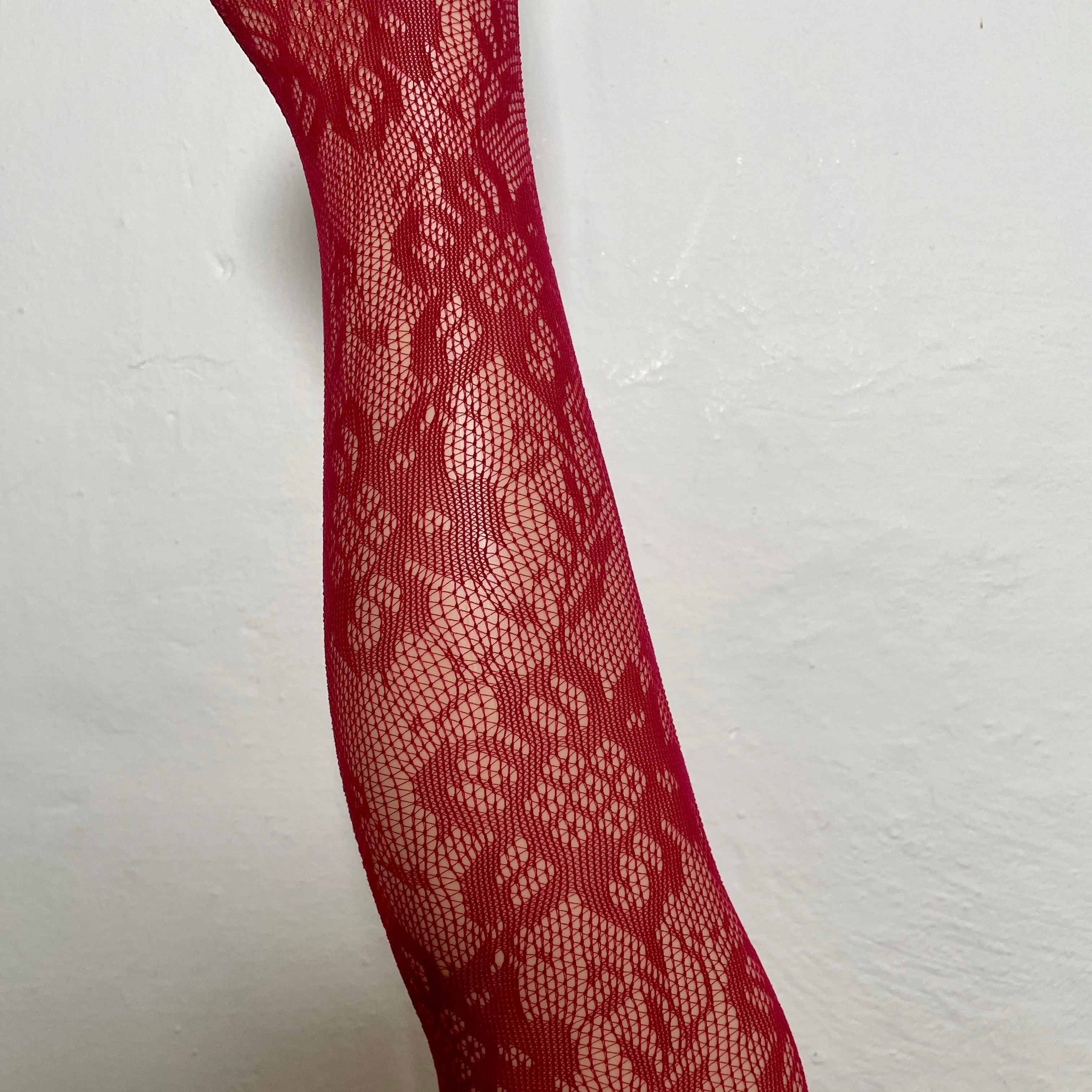 Flower Fishnet Tights NEW - Bordeaux