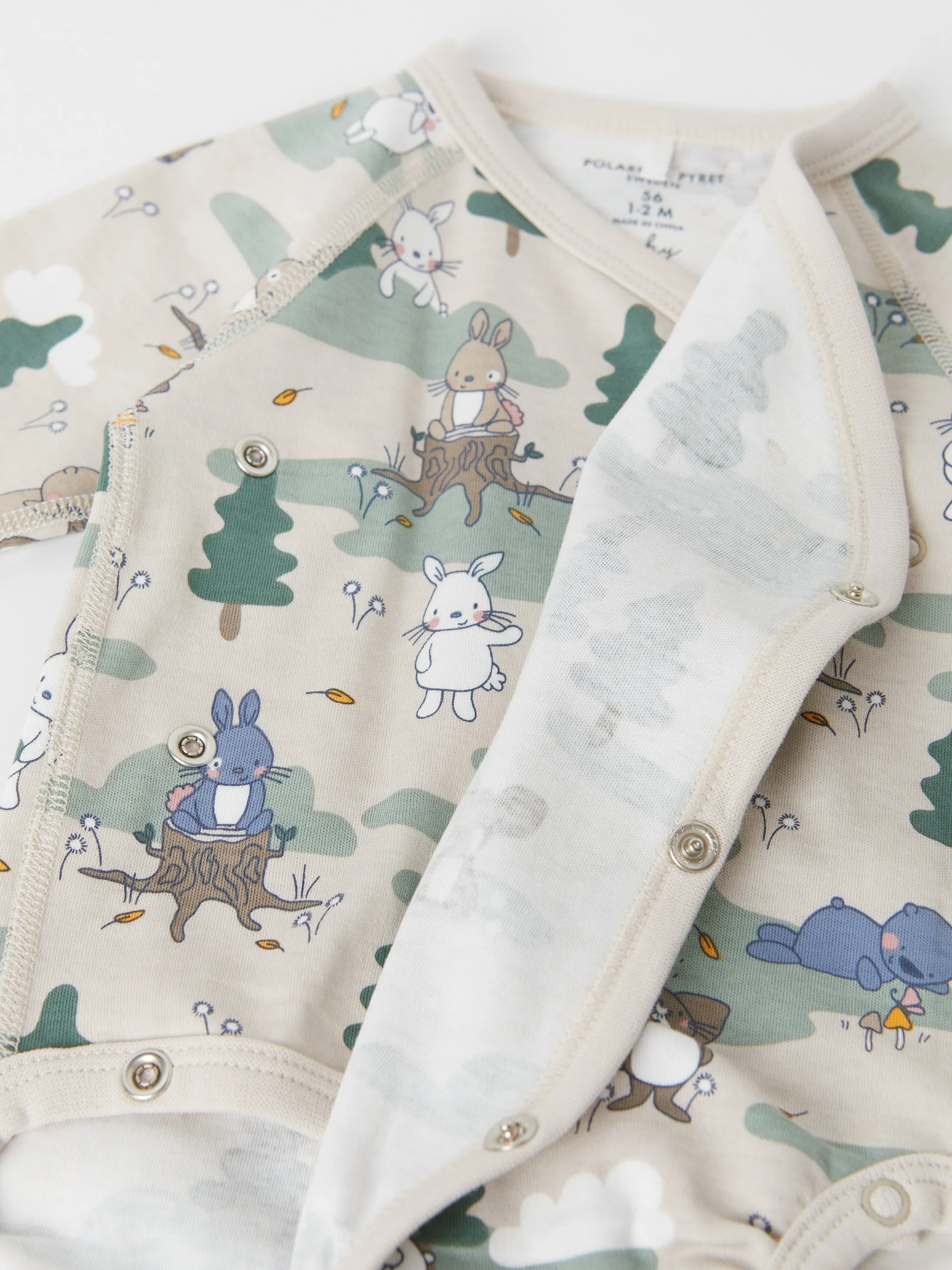 Forest Print Wraparound Babygrow