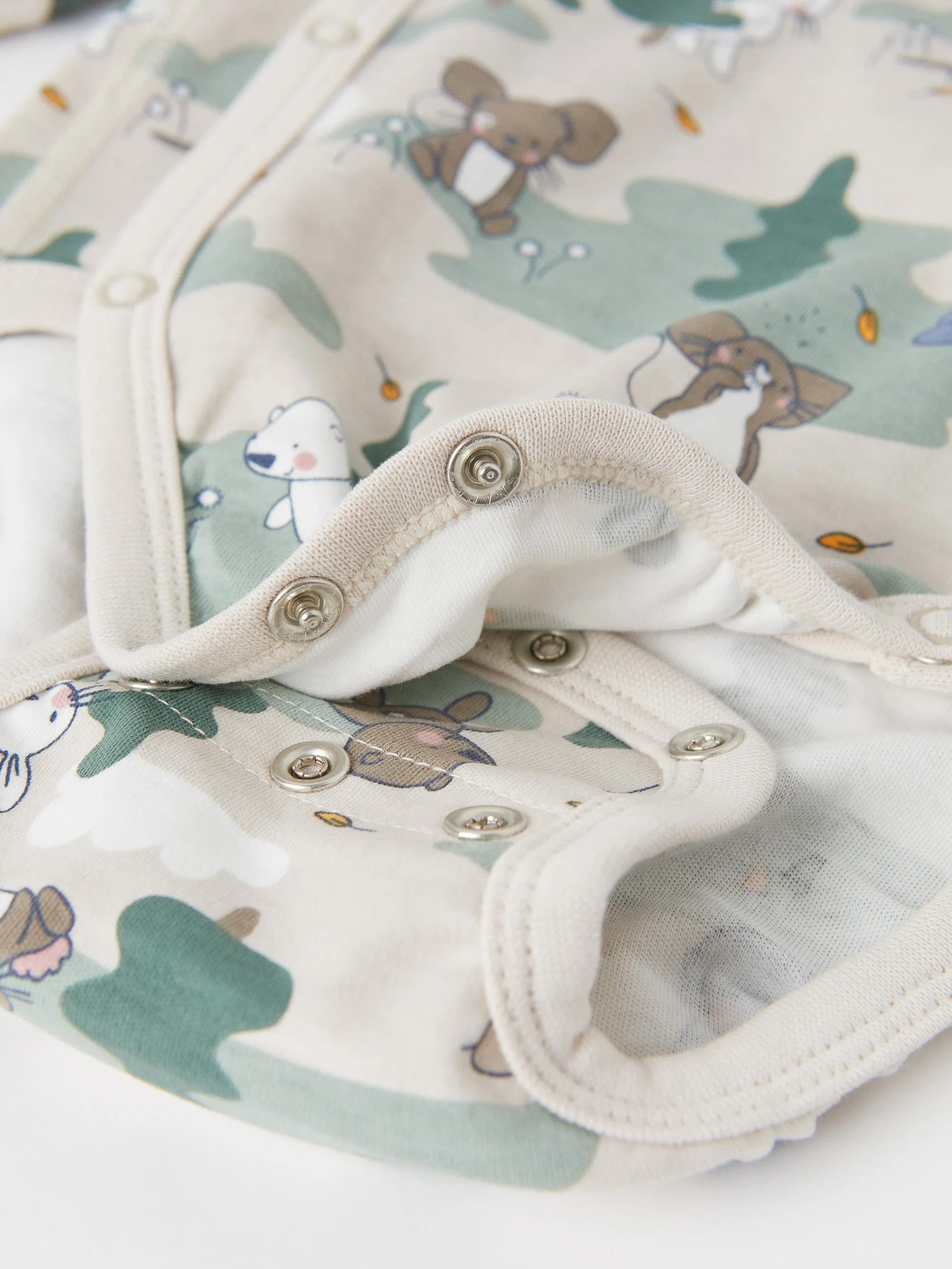 Forest Print Wraparound Babygrow