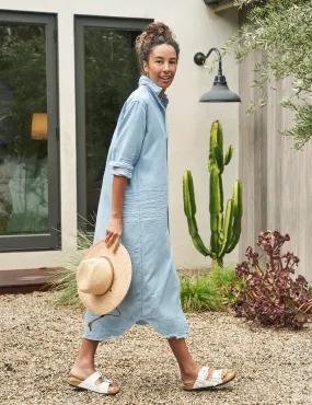 Frank & Eileen - Rory Woven Long Dress in Classic Blue w/ Tattered Wash