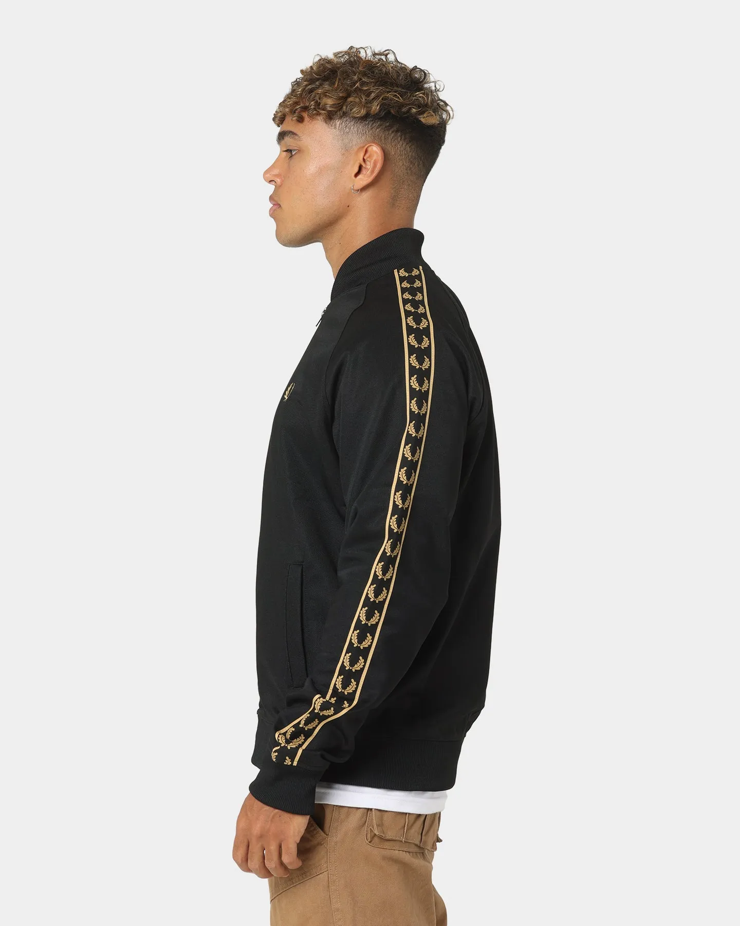 Fred Perry Gold Tape Bomber Track Jacket Black