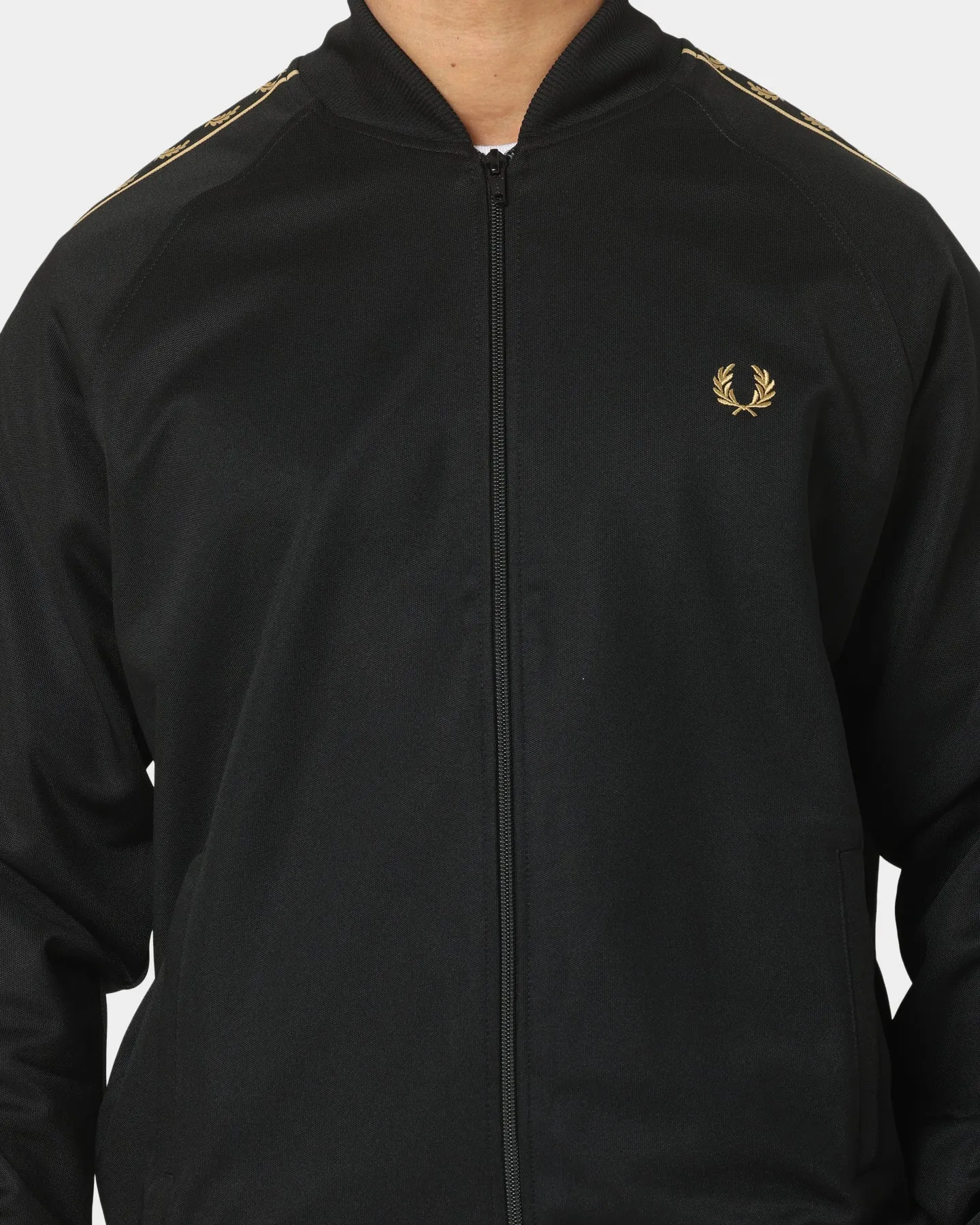 Fred Perry Gold Tape Bomber Track Jacket Black