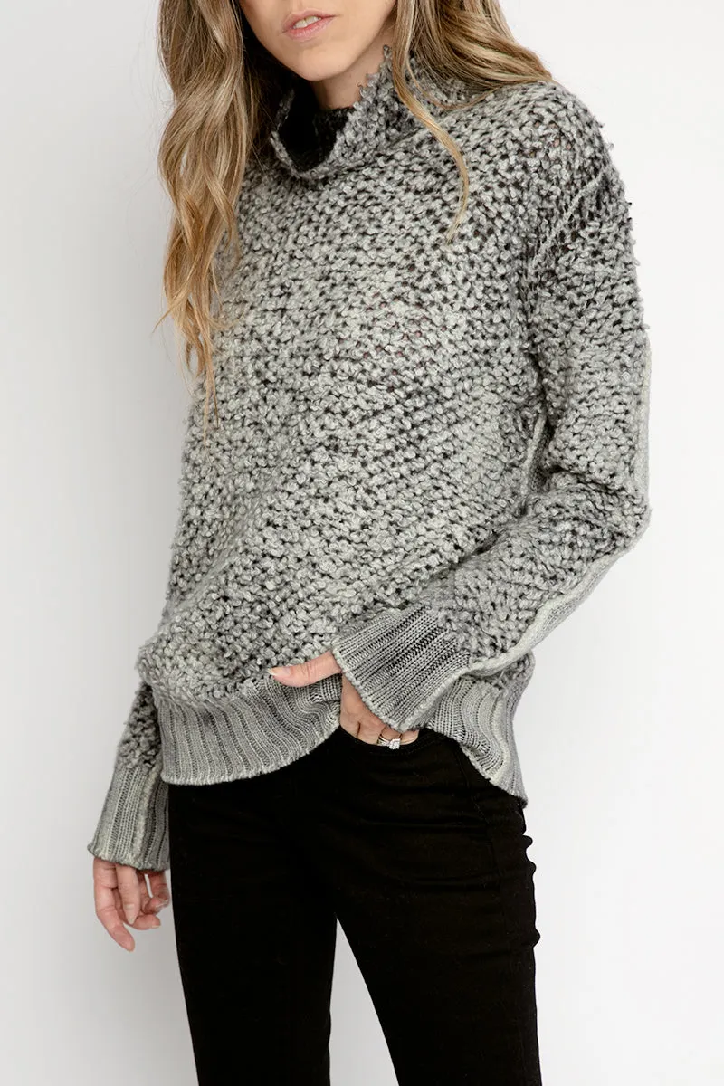 Fur Stitch Pullover with Ribbed Back in Husky