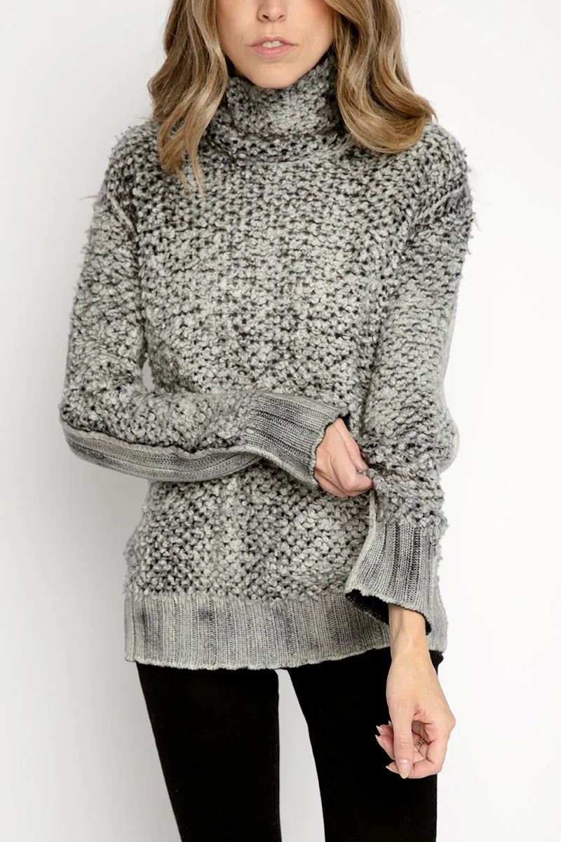 Fur Stitch Pullover with Ribbed Back in Husky