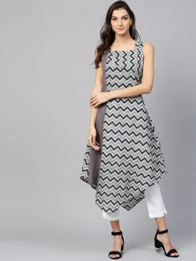 Grey Sleeveless Cotton Maxi Dress