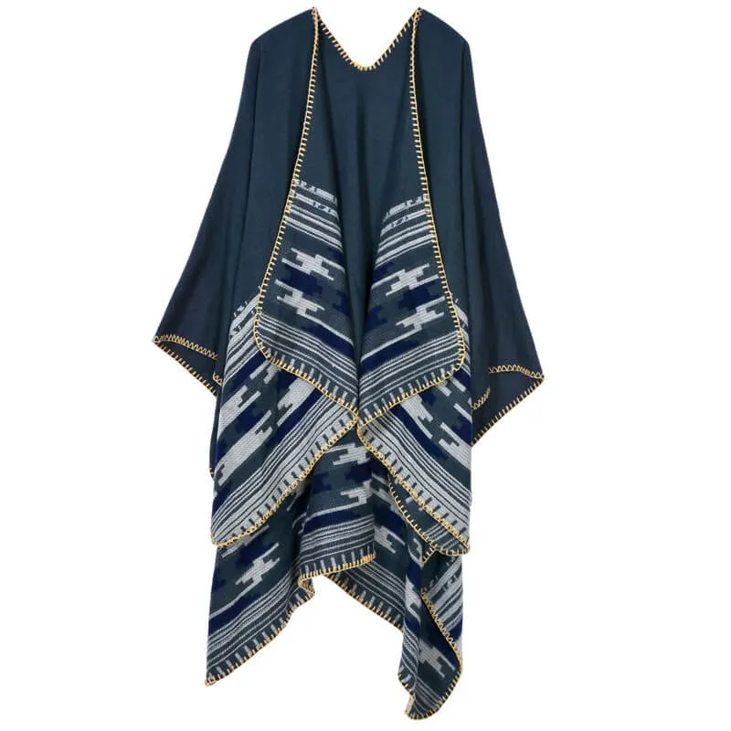 Hand sewn thickened and lengthened cape Air conditioning warm decoration shawl Scarf