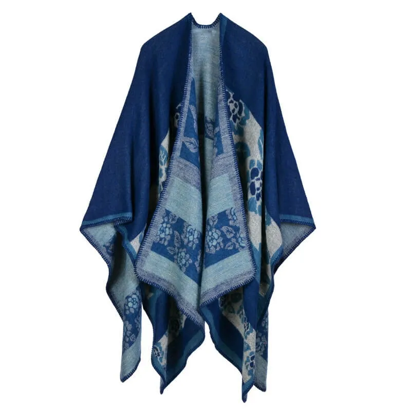 Hand sewn thickened and lengthened cape Air conditioning warm decoration shawl Scarf