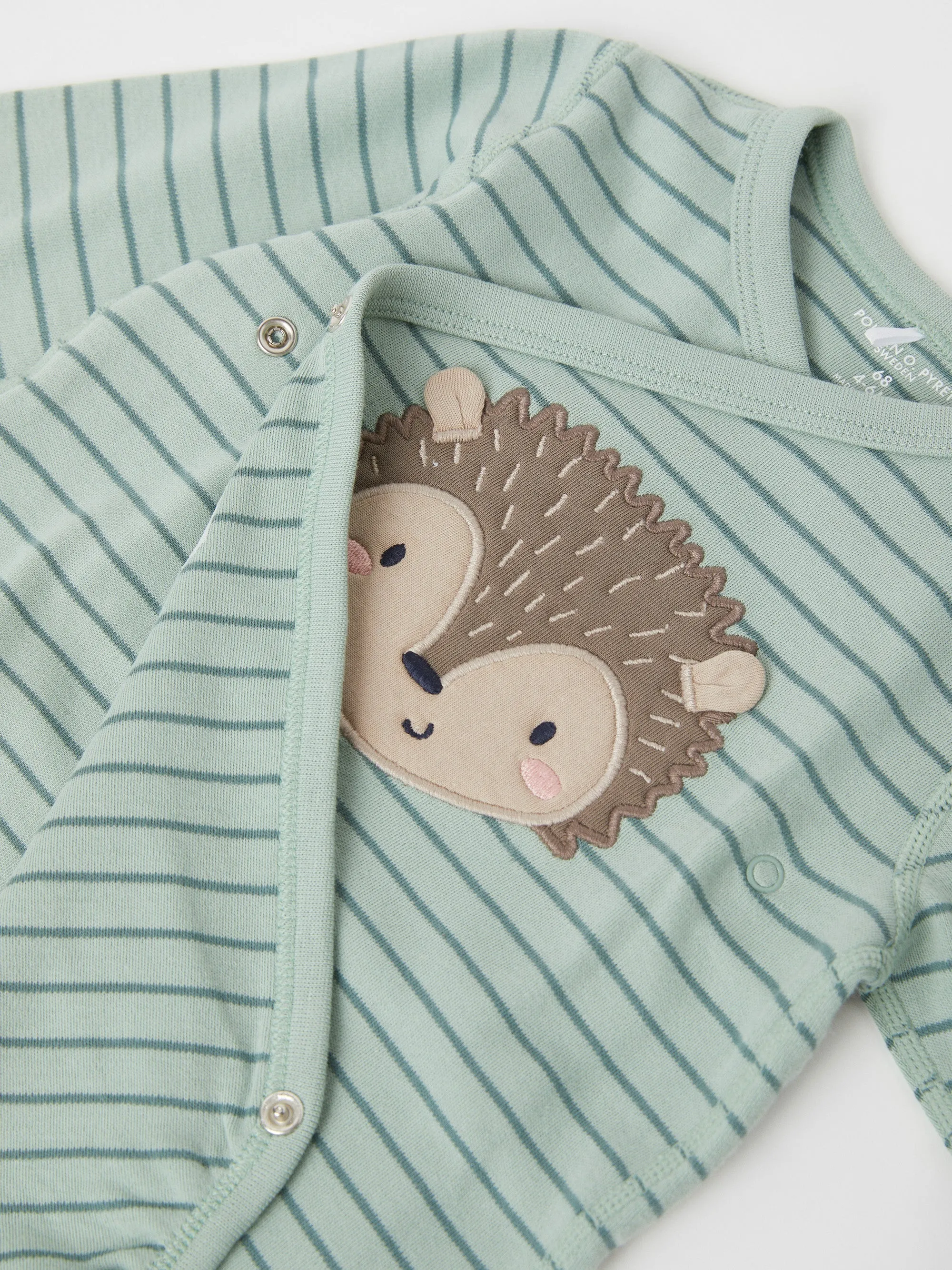 Hedgehog Applique Wraparound Babygrow