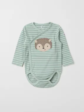 Hedgehog Applique Wraparound Babygrow