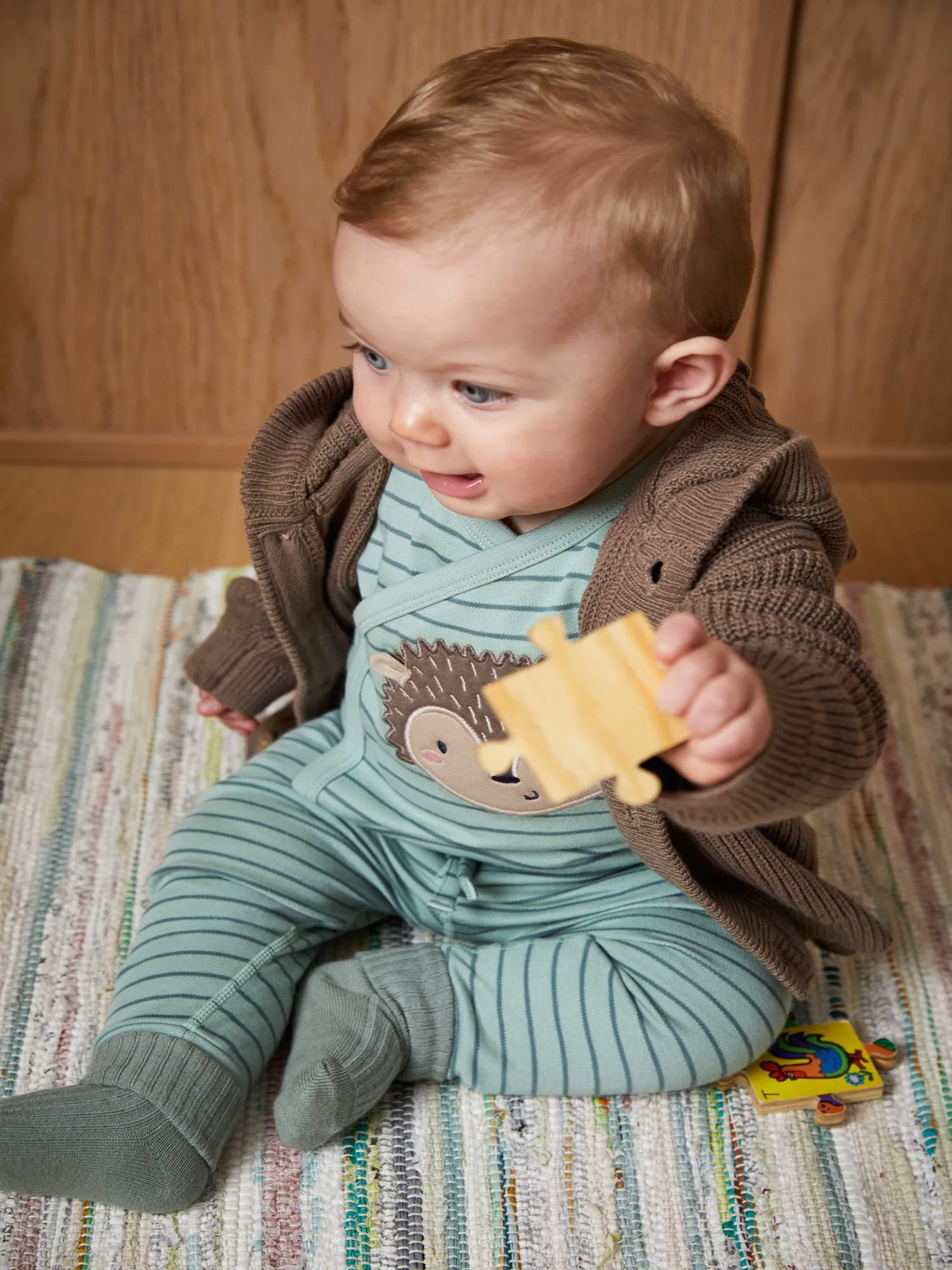 Hedgehog Applique Wraparound Babygrow