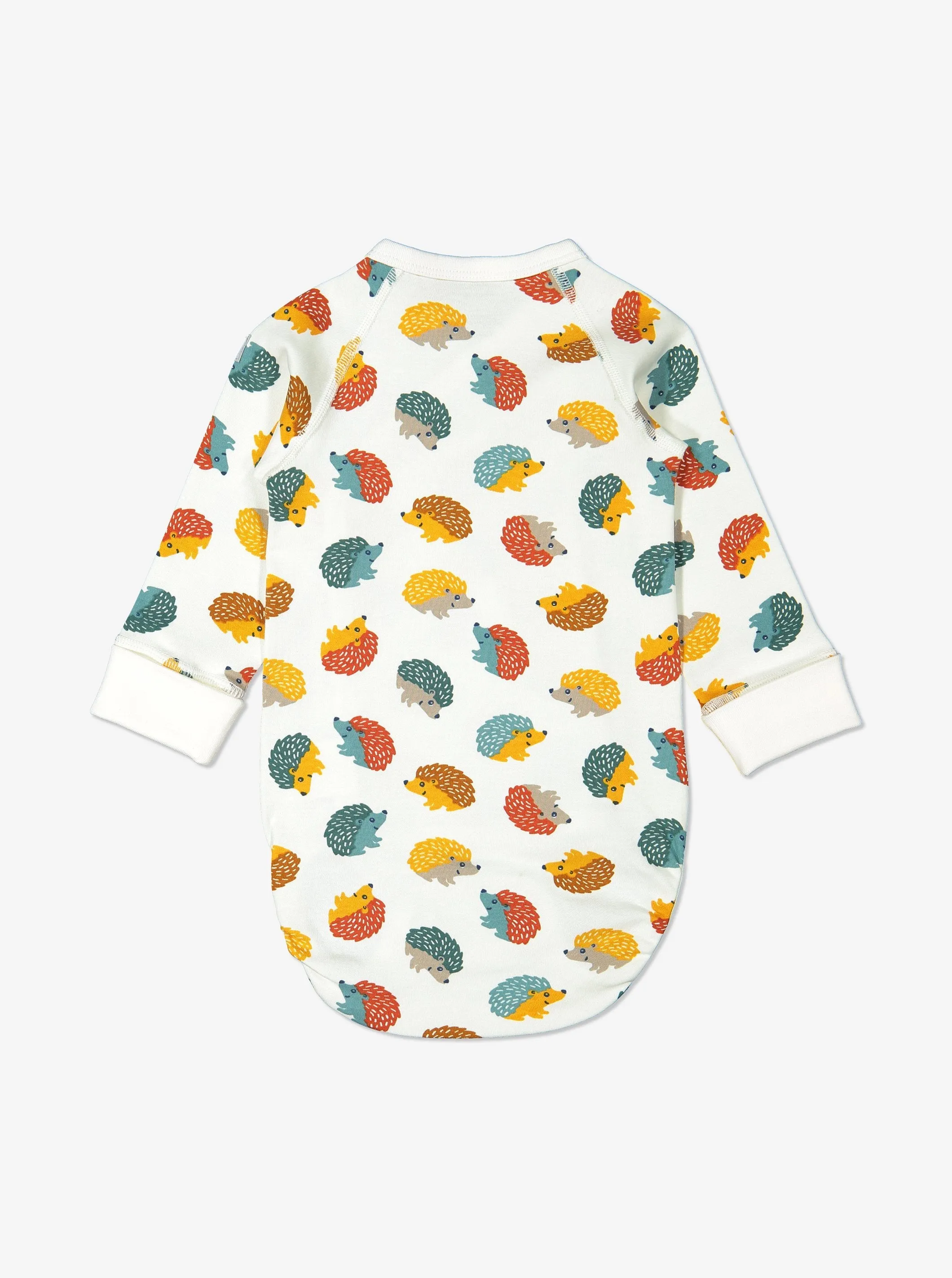 Hedgehog Print Wraparound Organic Cotton Newborn Babygrow