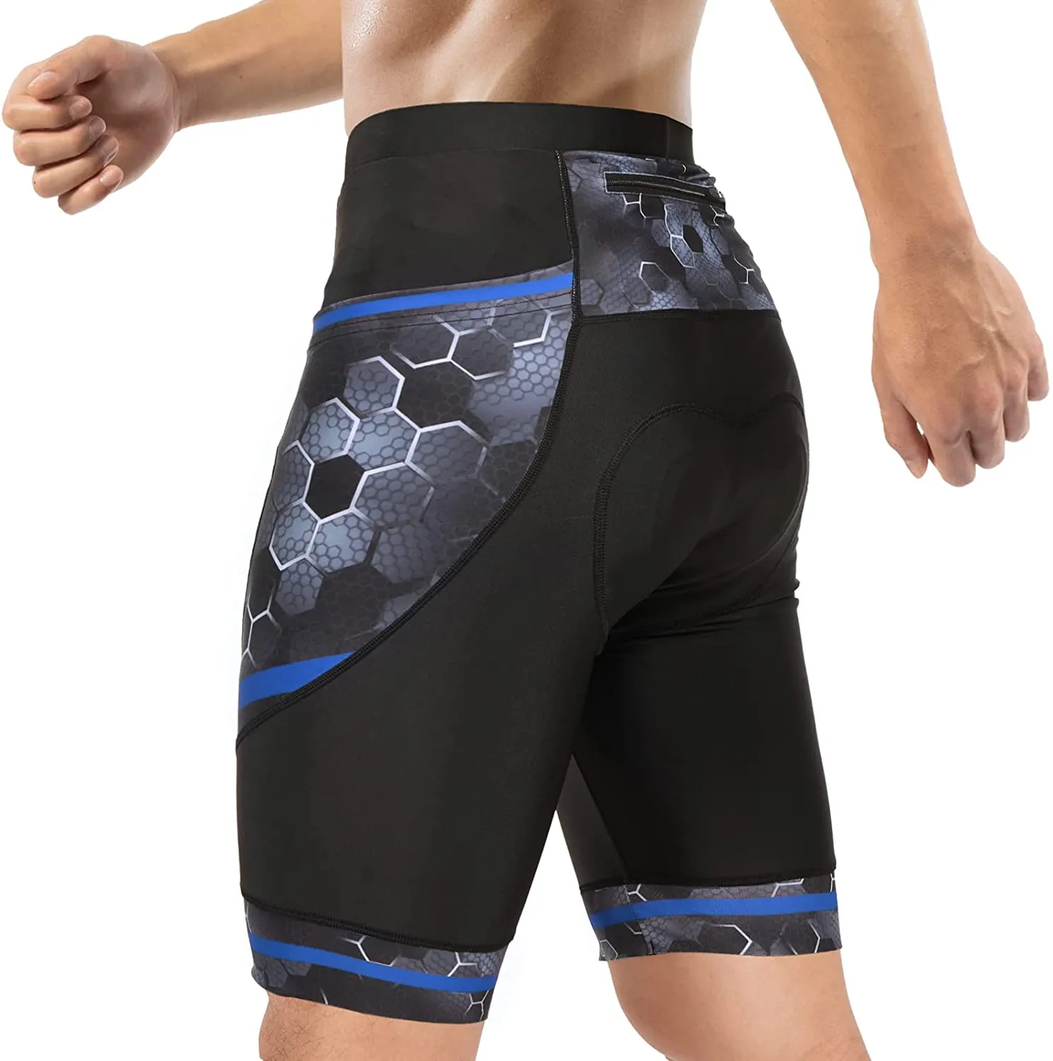 Hiauspor Mens Cycling Shorts 4D Padded with 3 Pockets Bike Bicycle Shorts Road Biking Tights for Cycle Biker