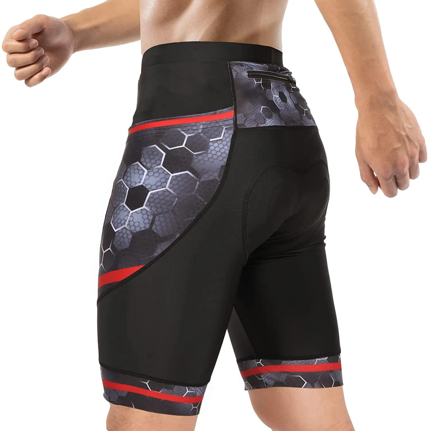 Hiauspor Mens Cycling Shorts 4D Padded with 3 Pockets Bike Bicycle Shorts Road Biking Tights for Cycle Biker