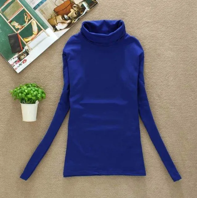 High quality Fashion wool turtleneck pullovers long sleeve big size women clothing