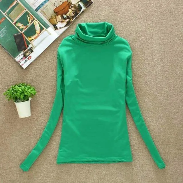 High quality Fashion wool turtleneck pullovers long sleeve big size women clothing