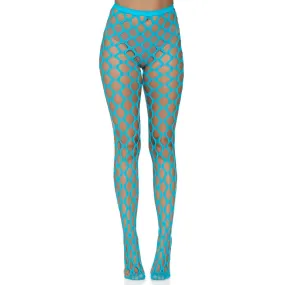 Jumbo Pothole Net Tights - Neon Blue - One Size